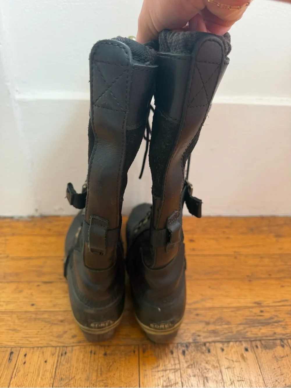 Women's Sorel Black Lace-Up Winter Boots